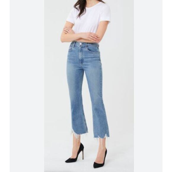 3x1 Empire Crop Flare Raw Hem High Waist Jeans Easton Wash (27) - Picture 1 of 9